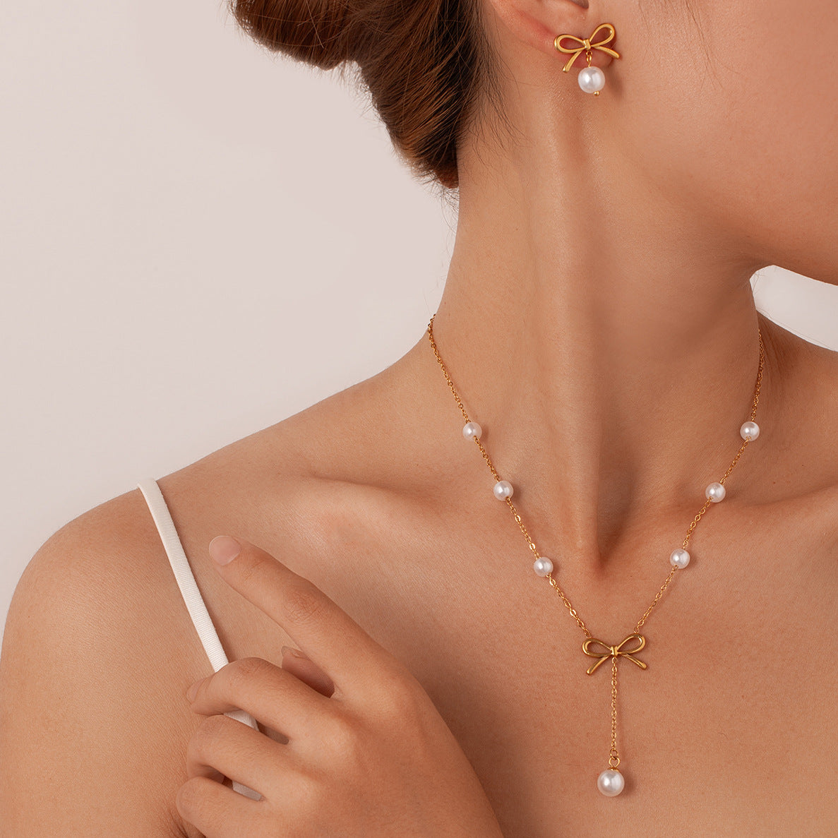 Trendy Strikjes met Parels set