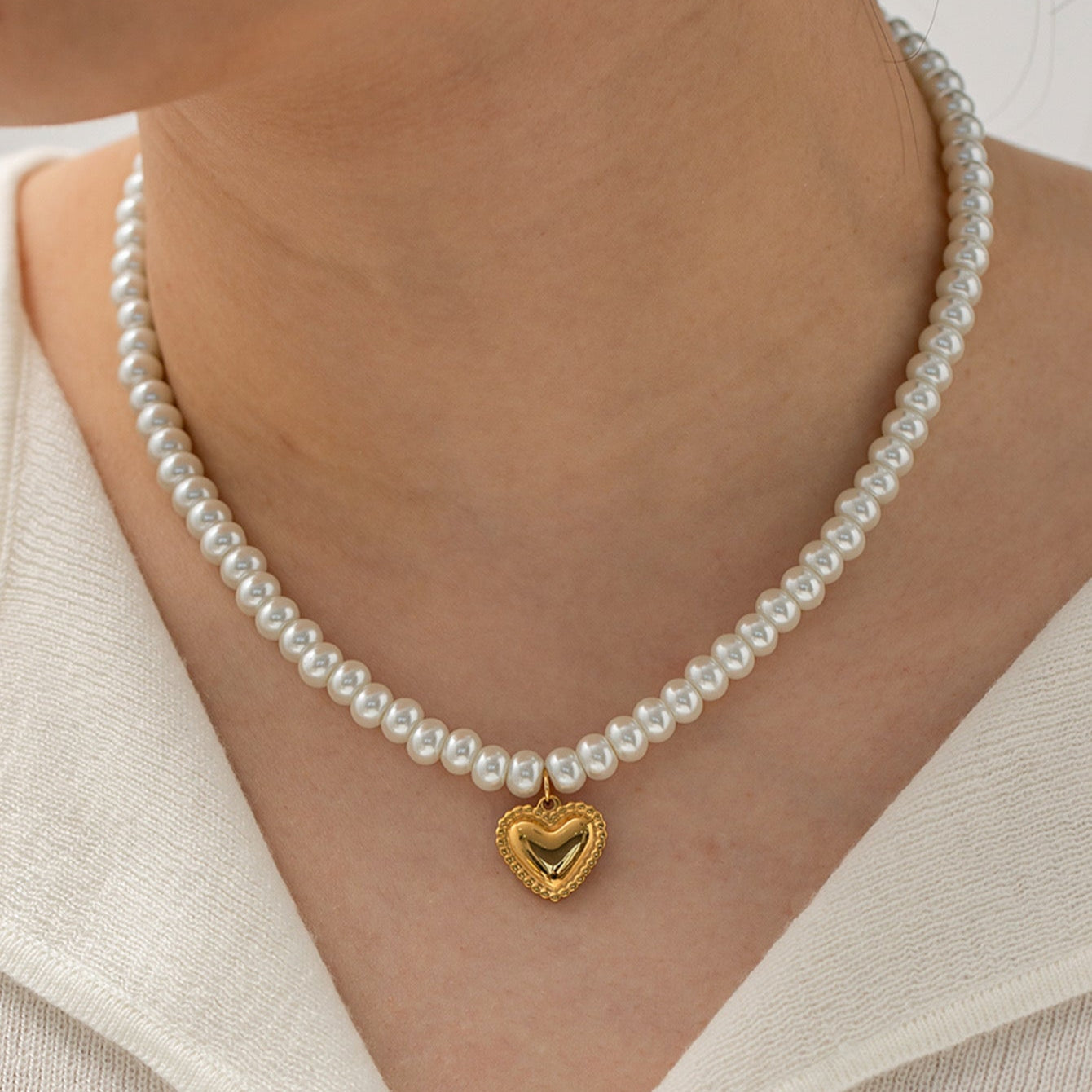 Parel Hartjes Ketting