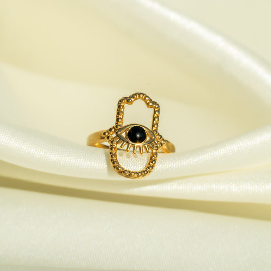 Zwarte Fatima Hand Ring
