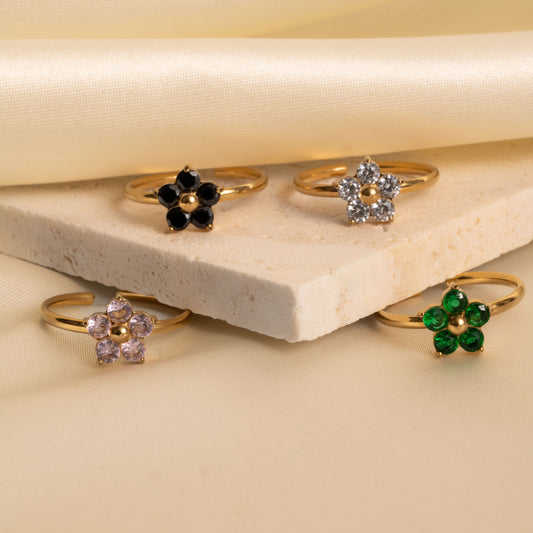 Flower Zirkonia Ring