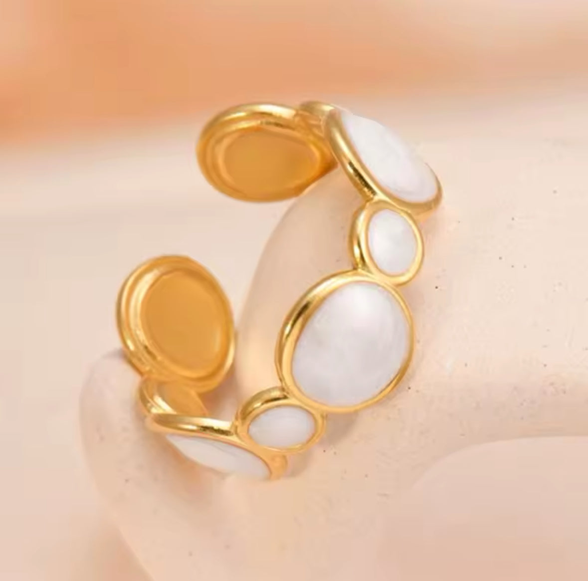 Curvy White Ring