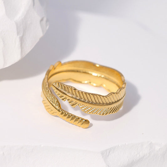 Gold Feather Ring