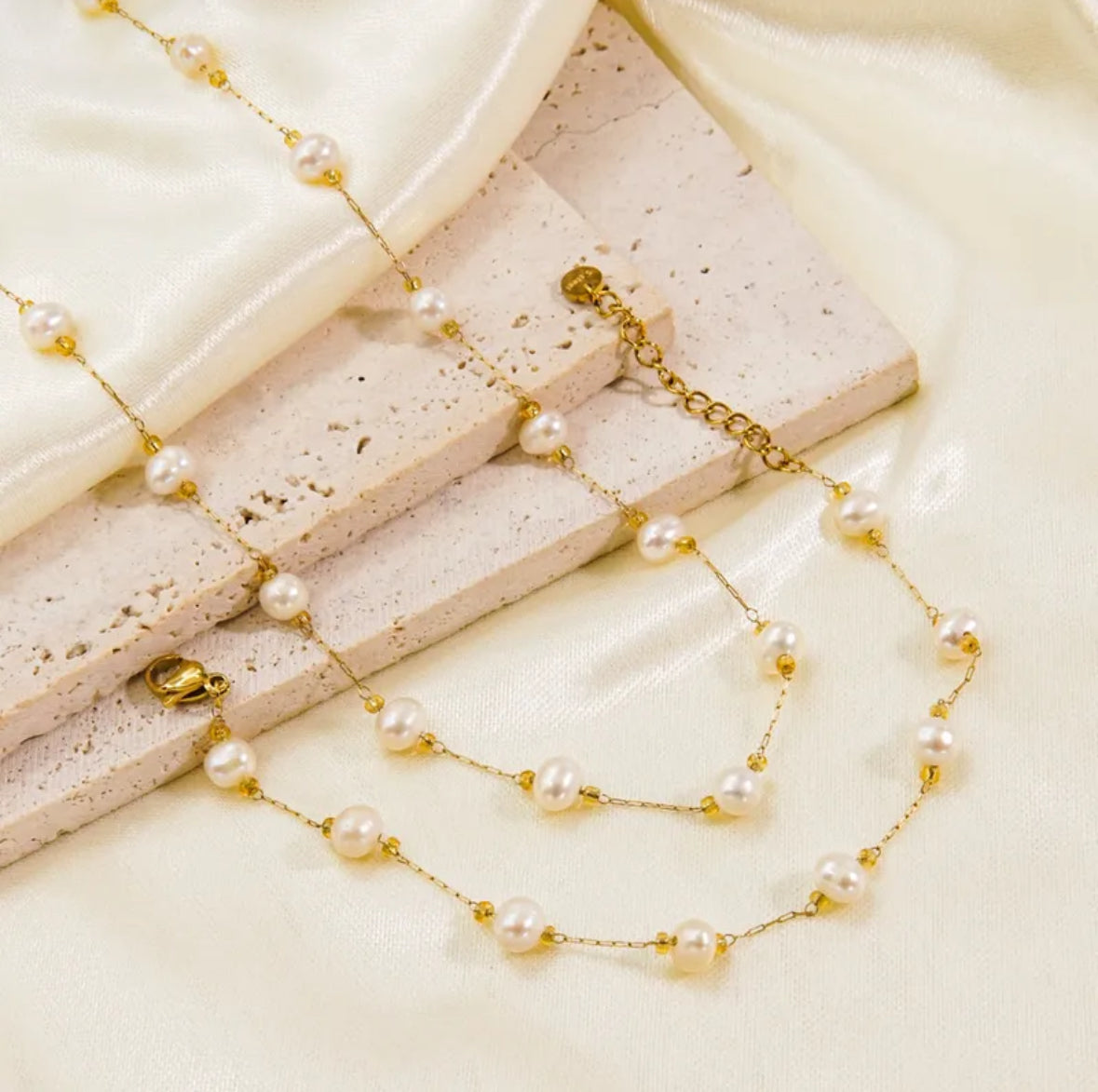 Corral Pearl Necklace