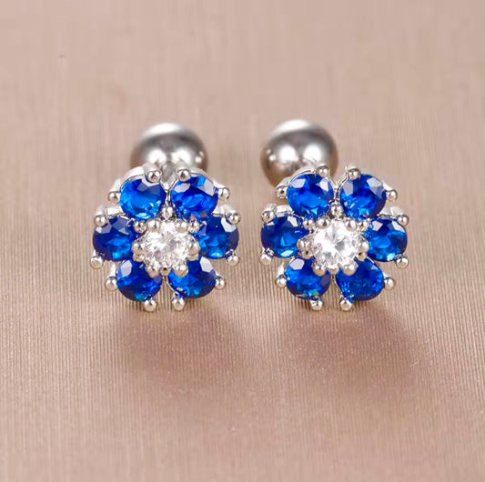 Blue Daisy Studs