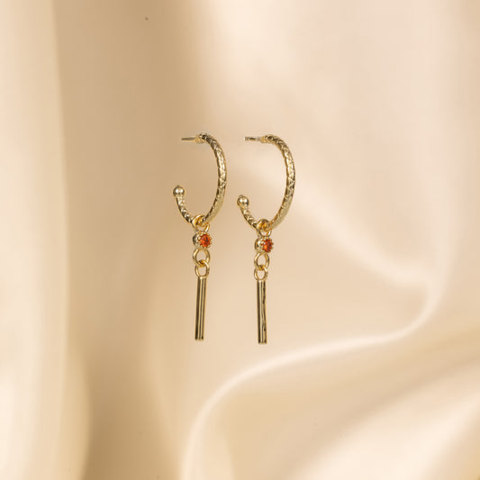 Orange Zirkona Earrings