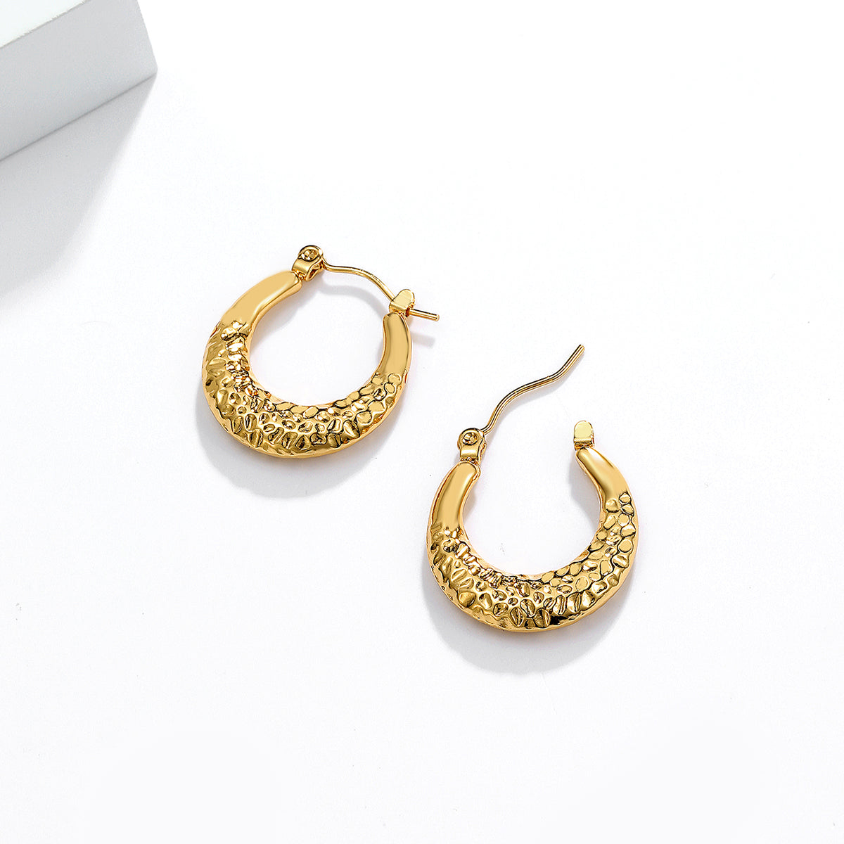 Golden Textured Earrings