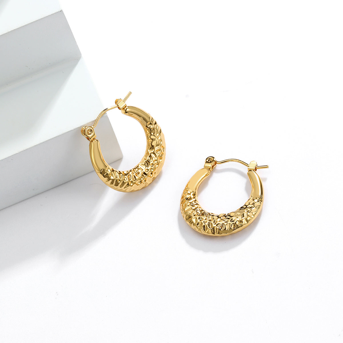 Golden Textured Earrings