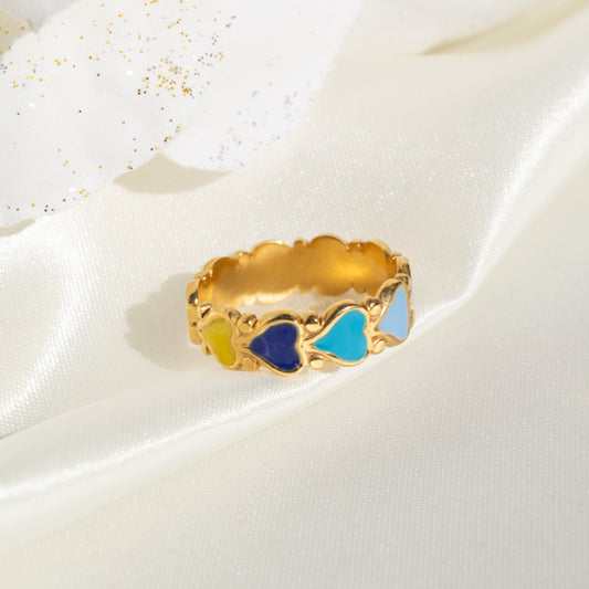 Rainbow Hearts Ring